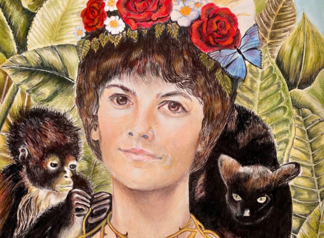 Autoportrait avec un animal de bonne compagnie